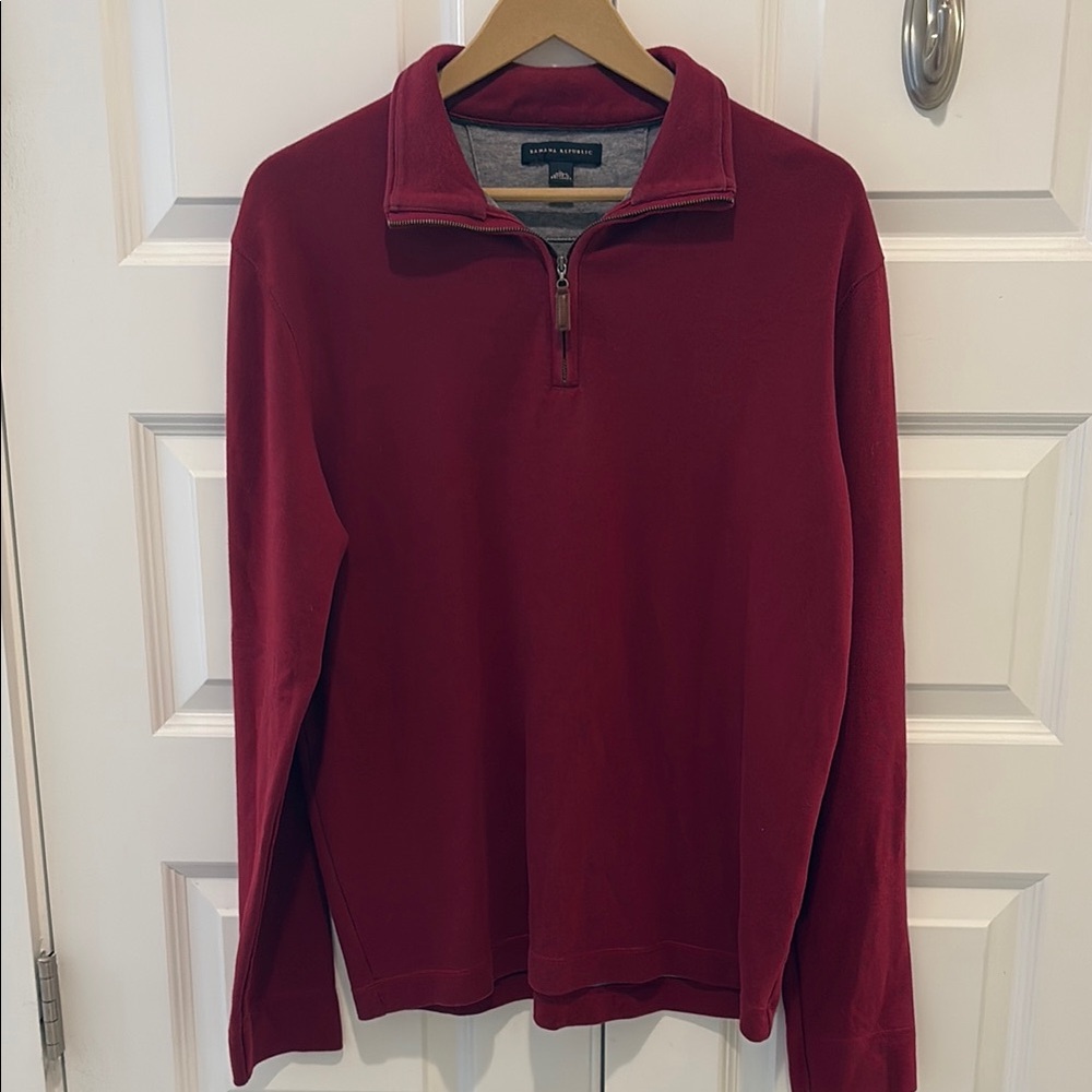 Banana Republic - Men's Red Half-Zip Sweater (size large)